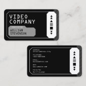 Retro-Stil Benutzeroberfläche schwarze Visitenkart Visitenkarte (Vorne/Hinten)