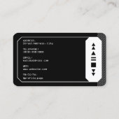 Retro-Stil Benutzeroberfläche schwarze Visitenkart Visitenkarte (Rückseite)