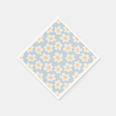 Retro-Stil blüht auf blauem Hintergrund Serviette (Ecke)