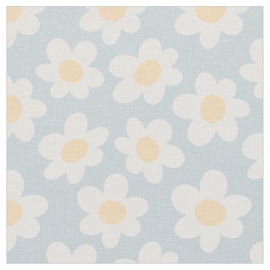 Retro-Stil blüht auf blauem Hintergrund Stoff (Nahaufnahme)