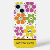 Retro-Stil Blumen Flower Power Monogramm Case-Mate iPhone Hülle (Rückseite)