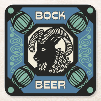 Retro-Stil Bock Bierquadrat und Paper Untersetzer