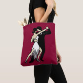 Retro-Stil Burgundy Tango Tänzer Tote Bag Tasche (Von Nahem)