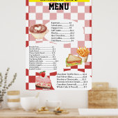 Retro-Stil-Cafe-Geschäft-Essen-Menü-Poster Poster (Küche)