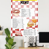 Retro-Stil-Cafe-Geschäft-Essen-Menü-Poster Poster (Heimbüro)