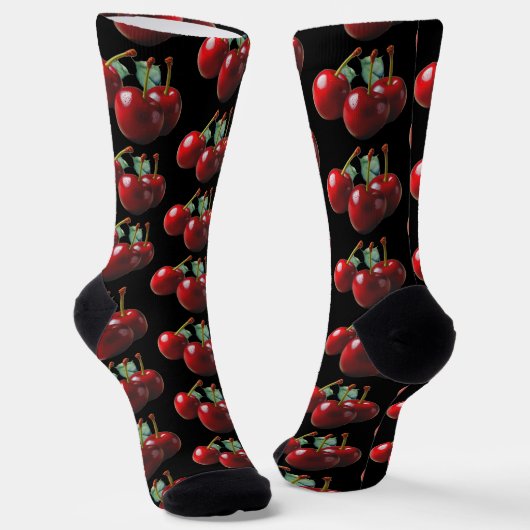 Retro-Stil Cherries frisch gepflückt Socken (Gewinkelt)
