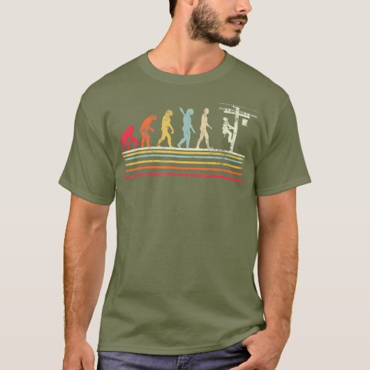 Retro-Stil Coole Evolution von Lineman T-Shirt (Vorderseite)