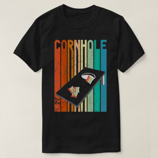 Retro Stil Cornhole Brettspiel Geschenk Funny Corn T-Shirt (Design vorne)