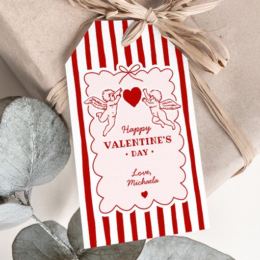 Retro-Stil Cupid-Kritzeleien Frohen Valentinstag Geschenkanhänger