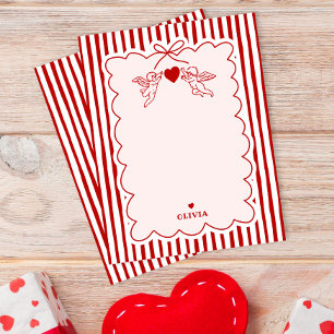 Retro-Stil-Cupid-Kritzeleien Valentinstag-Thema Mitteilungskarte