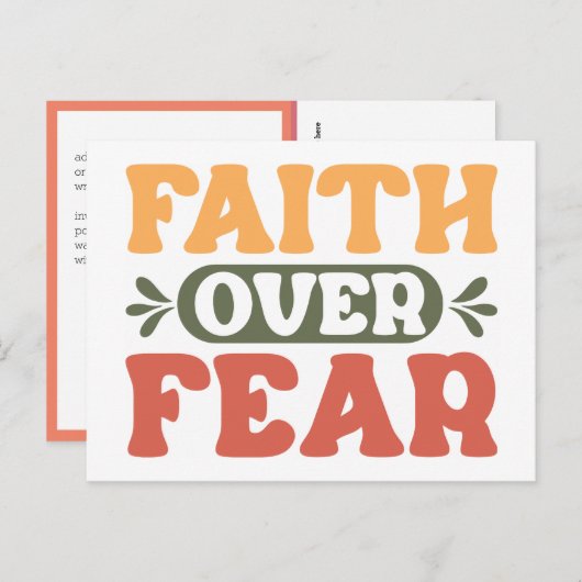 Retro-Stil | Der Glaube über die Angst Postkarte (Vorne/Hinten)