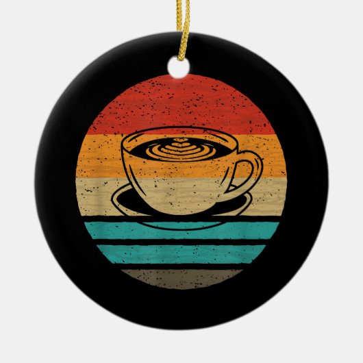 Retro-Stil des Kaffees Vintag Keramik Ornament (Vorne)