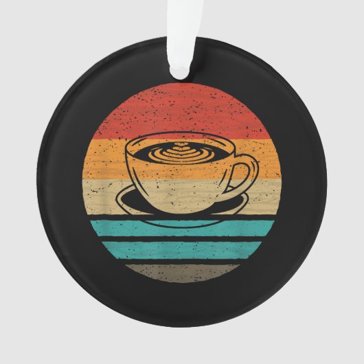 Retro-Stil des Kaffees Vintag Ornament (Vorderseite)