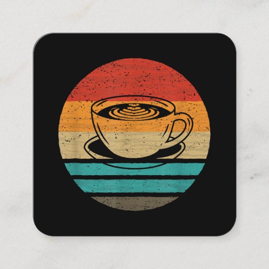 Retro-Stil des Kaffees Vintag Quadratische Visitenkarte (Vorderseite)