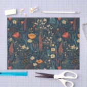 Retro-Stil, dunkles Blumenfeld der Wildblumen Seidenpapier (Handwerk)