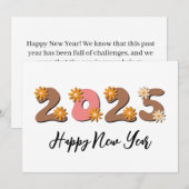 Retro-Stil einfach glückliche neue Jahre Karten 20 (Vorne/Hinten)