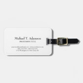 Retro-Stil Elegant Schlicht, einfach und weiß Gepäckanhänger (Vorderseite horizontal)