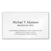 Retro-Stil Elegant Schlicht, einfach und weiß Magnetische Visitenkarte (Vorderseite)