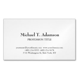 Retro-Stil Elegant Schlicht, einfach und weiß Magnetische Visitenkarte