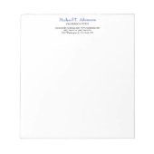 Retro-Stil Elegant Schlicht, einfach und weiß Notizblock (Vorderseite)