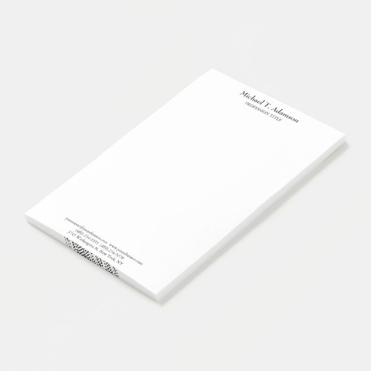 Retro-Stil Elegant Schlicht, einfach und weiß Post-it Klebezettel (angewinkelt)