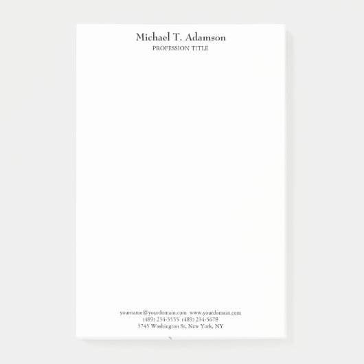 Retro-Stil Elegant Schlicht, einfach und weiß Post-it Klebezettel (Vorderseite)