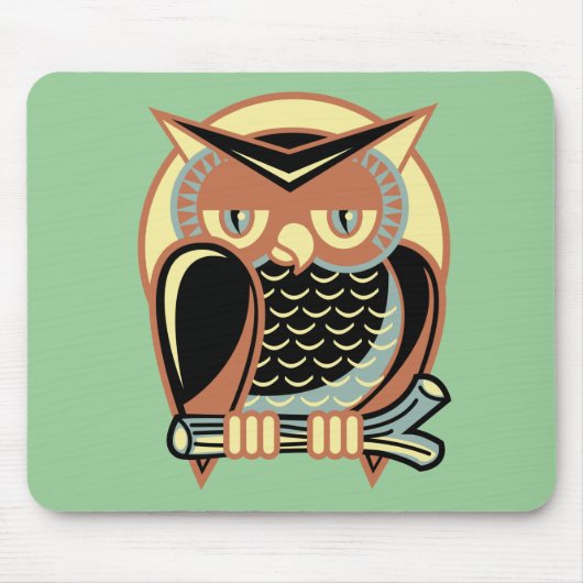 Retro-Stil Eule Mousepad (Vorne)