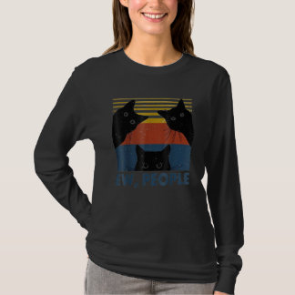 Retro-Stil Ew, Leute T-Shirt Lustige Katze Introve