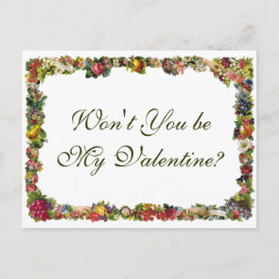 Retro-Stil Farbige Vintage-Valentinsblumen Feiertagspostkarte