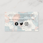 Retro Stil floral danke Begleitkarte (Rückseite)