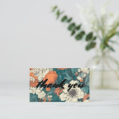 Retro Stil floral danke Begleitkarte (Stehend Vorderseite)