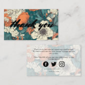 Retro Stil floral danke Begleitkarte (Vorne/Hinten)