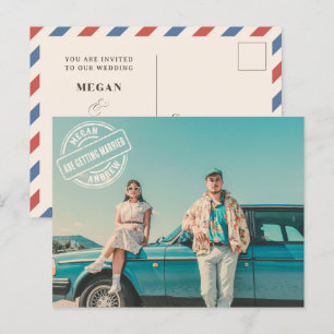 Retro-Stil-Foto-Hochzeit im Vintage-Look Postkarte