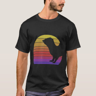 Retro-Stil-Frettchen-Silhouette Vintage T-Shirt