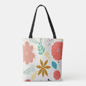 Retro Stil Frühlingsblumen Tasche (Rückseite)