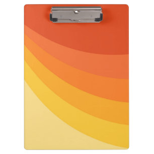 Retro-Stil gelbe und orange Sonnenstrahlen Design Klemmbrett