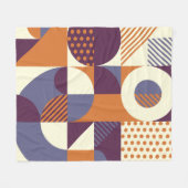 Retro-Stil geometrisches Musterdesign Fleecedecke (Vorderseite (Horizontal))