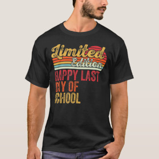 Retro Stil glücklich letzten Tag der Lehrerin Stud T-Shirt