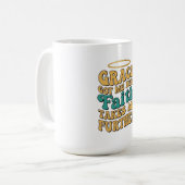 Retro-Stil Grace und Faith-Design Kaffeetasse (Vorderseite Links)