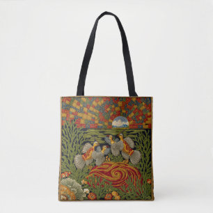 Retro-Stil grüner Teppich Exotische Vögel Tasche