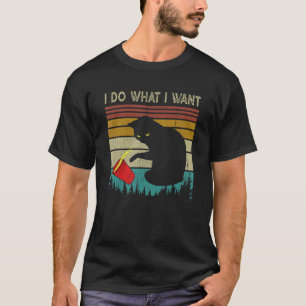 Retro-Stil Ich mache, was ich will Schwarze Katze  T-Shirt