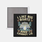 Retro-Stil Ich mag große Boote und ich kann nicht Magnet (Vorderseite/Rückseite)