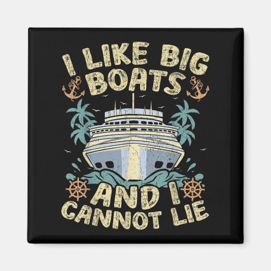 Retro-Stil Ich mag große Boote und ich kann nicht Magnet (Vorne)