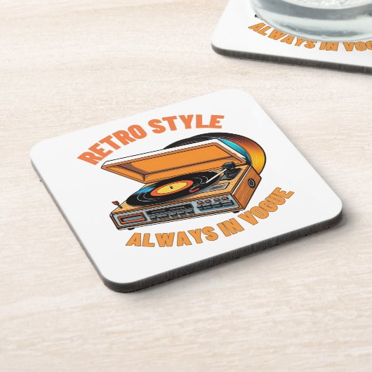 Retro-Stil, immer in Vogue Getränkeuntersetzer (Linke Seite)