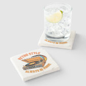 Retro-Stil, immer in Vogue Steinuntersetzer (Seitenansicht)