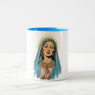 Retro-Stil-Jungfrau-Maria-Kaffeetasse Zweifarbige Tasse