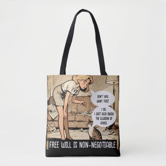Retro-Stil Katze Sarkastischer Humor Tasche (Vorderseite)