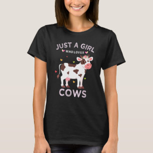 Retro-Stil Kuh Nur Ein Mädchen Das Kühe Liebt T-Shirt
