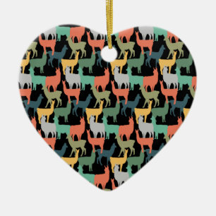 Retro-Stil Lama Muster Vintag Alpaca Rosa Keramik Ornament