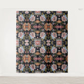 Retro-Stil Mehrfarbige Blumendekoration Wandteppich (Vorderseite)